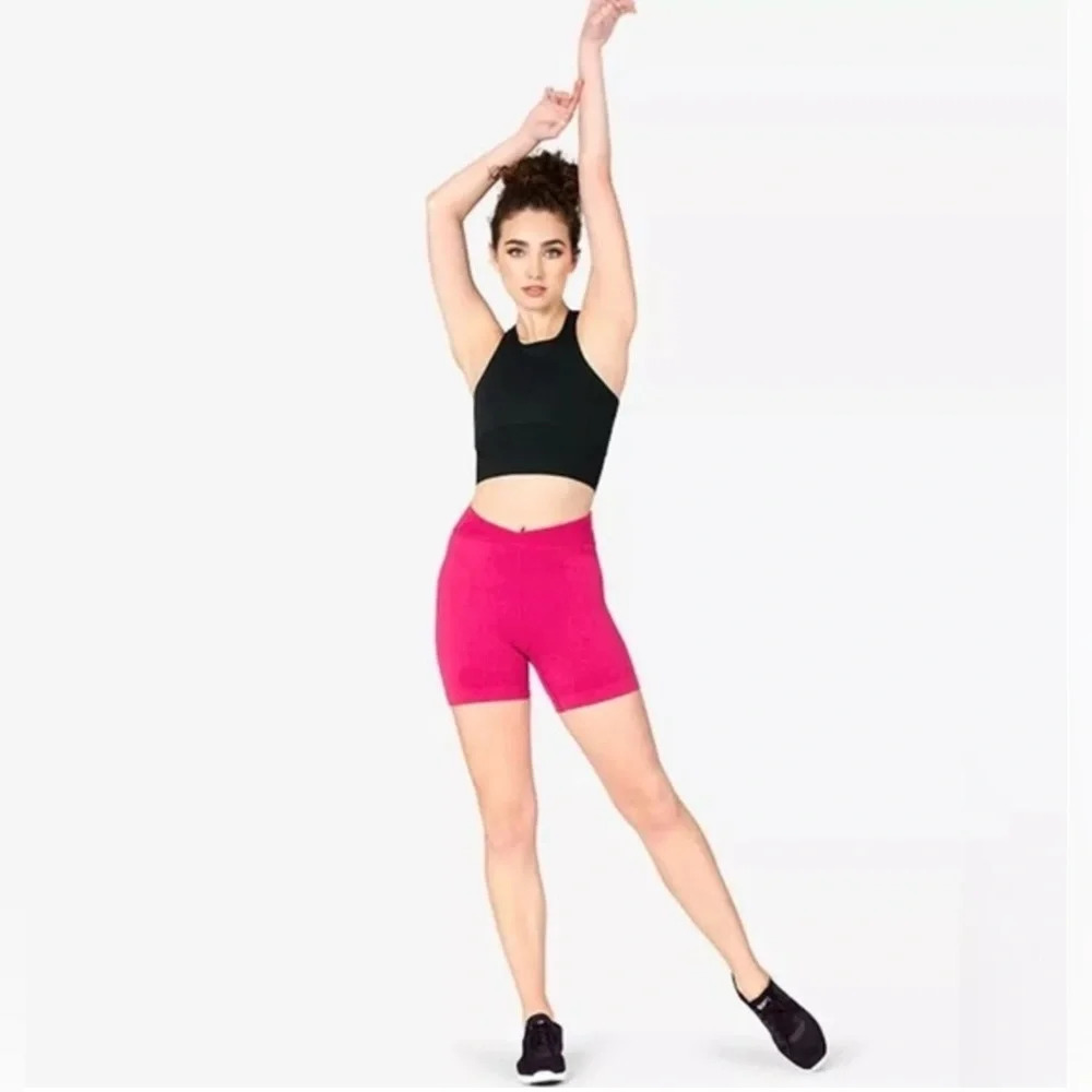 FP Movement Free Throw High Rise Ribbed‎ Bike Shorts size XS Passion Fruit